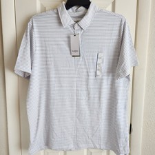 Goodfellow  Co Men's Comfort Wear Striped Polo Shirt White Size L NWT