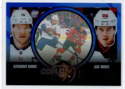 2024 SPx Excellence Redefined Blue /199 Jack Hughes Aleksander Barkov #EX-5 1v93