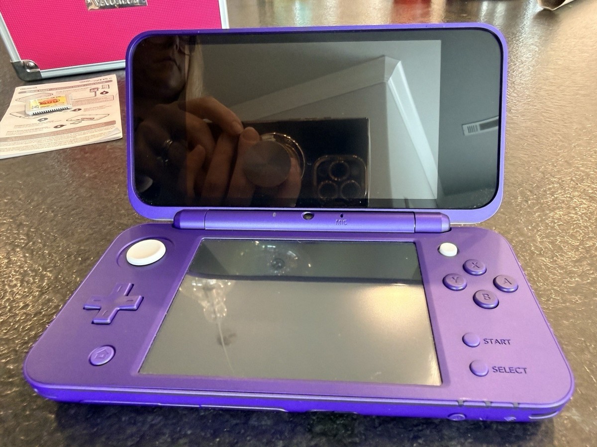 Nintendo 2DS XL Purple Dual Screen Console with Pikachu Cover and