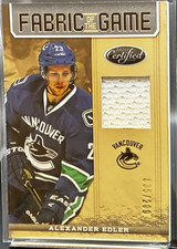 Panini 2012-13 Certified Fabric of the Game Alexander Edler Canucks #FOG-AE /250