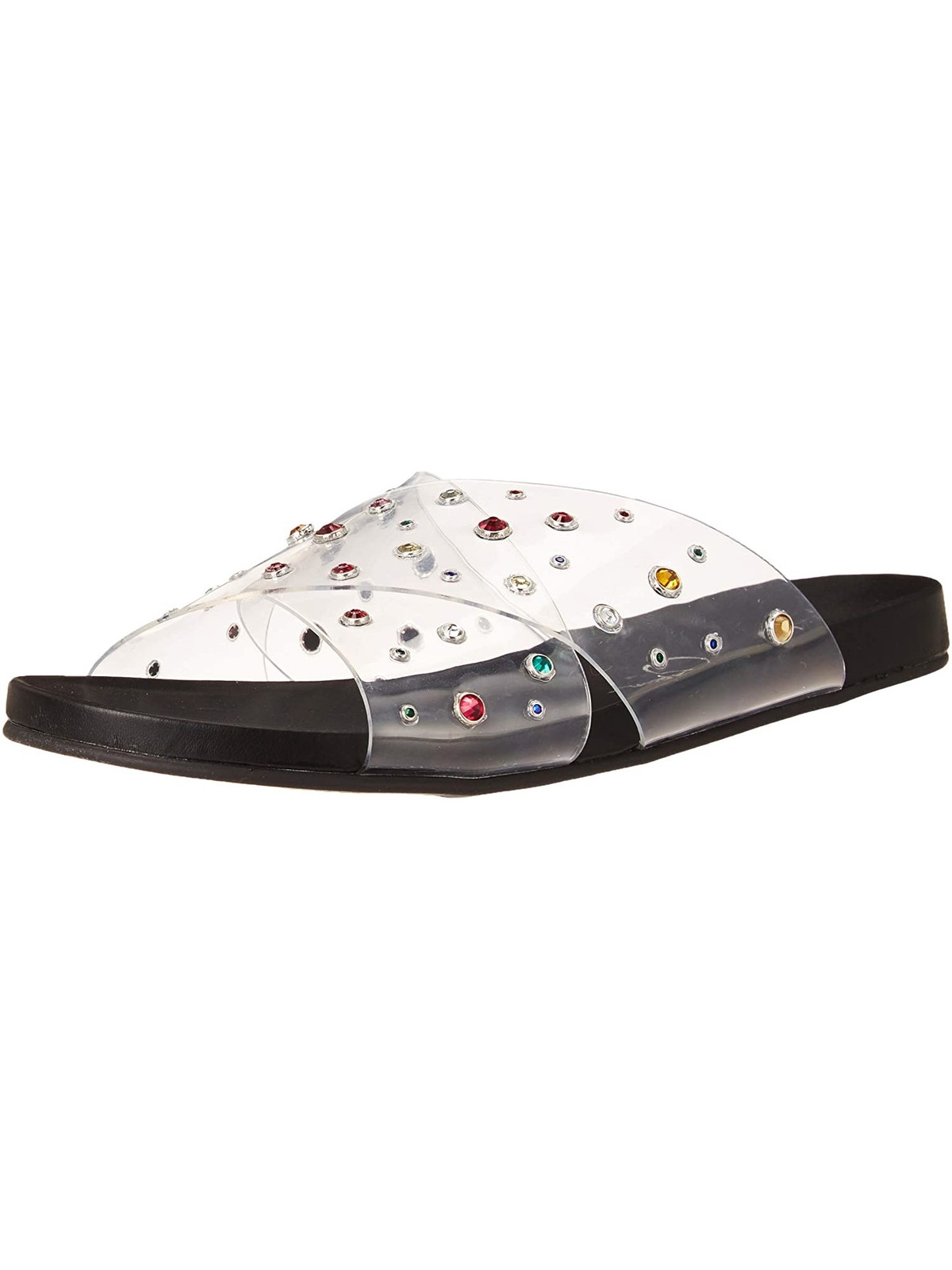 Jessica Simpson Womens Black Lucite Strap Slide Sandals Size 6.5 M