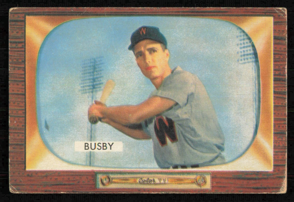 Jim Busby #166 Baseball Cards 1955 Bowman trading card — raw and PSA graded price guide