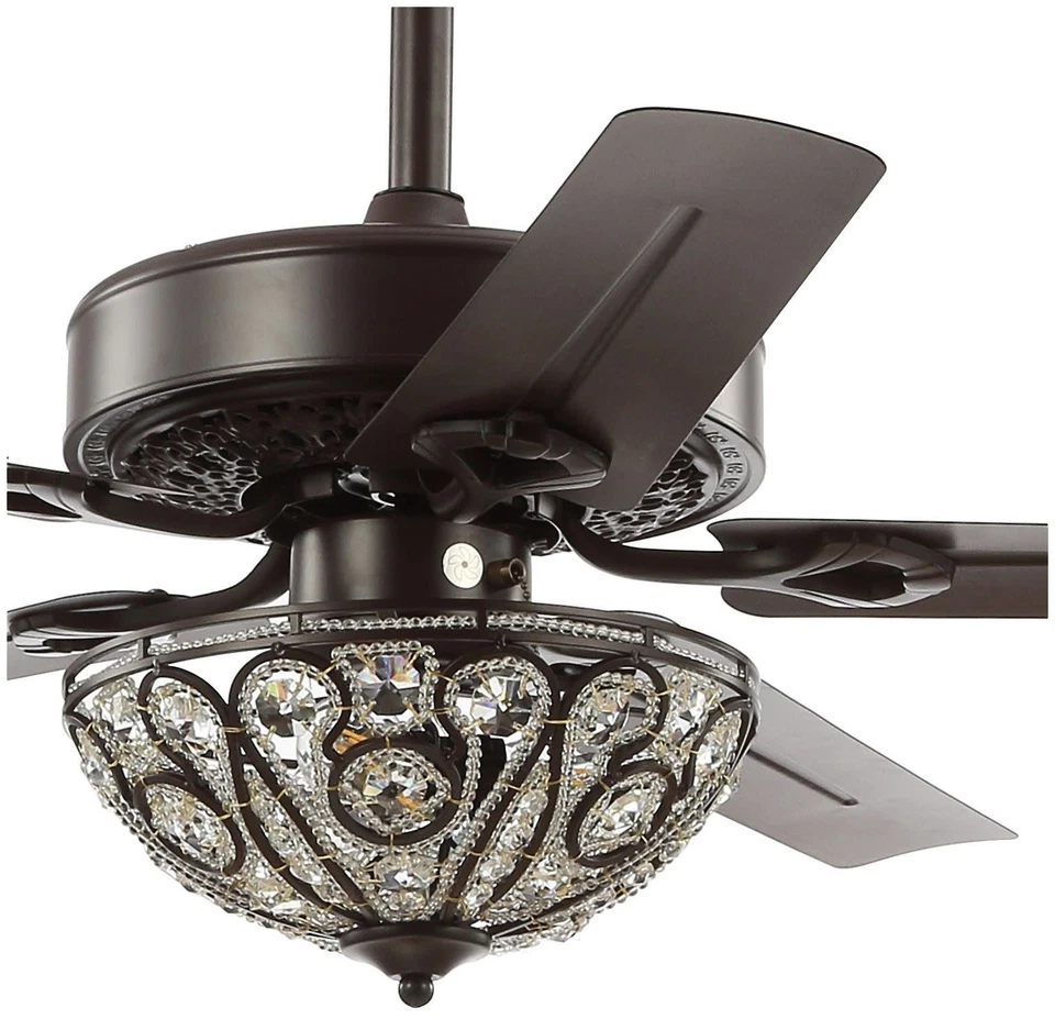 JONATHAN Y Lighting Ali 48 LED Ali 48" 5 Blade LED Indoor Ceiling - Bronze - Image 4 of 4