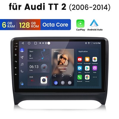 8-Kern DAB+ 6G+128GB Android Auto Carplay Für Audi TT MK2 8J 2006-2014 Autoradio