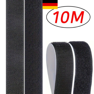 10M Klettband selbstklebend extra stark - Schwarz 20mm breit beidseitig doppelt