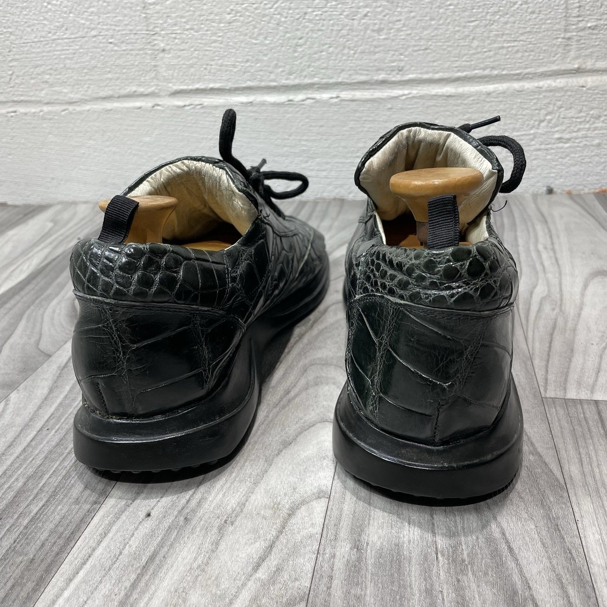 MAURI Green Alligator Crocodile Sneakers Mens EU 42 / US 9 Lace Up