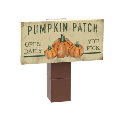 ''Pumpkin Patch'' Sign & Post - Fall - Halloween - Custom Printed - Brick City