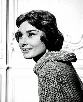 Audrey Hepburn in 1957 during the filming of Love In The Afternoon- Old Photo