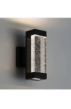  Modern Crystal Bubble Outdoor Wall Light, Matte Black Painted, 12 W 3500 K 