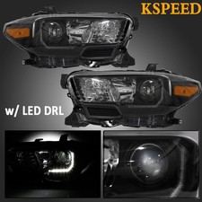For 2016-2022 Toyota Tacoma Trd W Led Drl Black Projector Headlights Headlamps For 2016-2022 Toyota Tacoma Trd W Led Drl Black Projector Headlights Headlamps