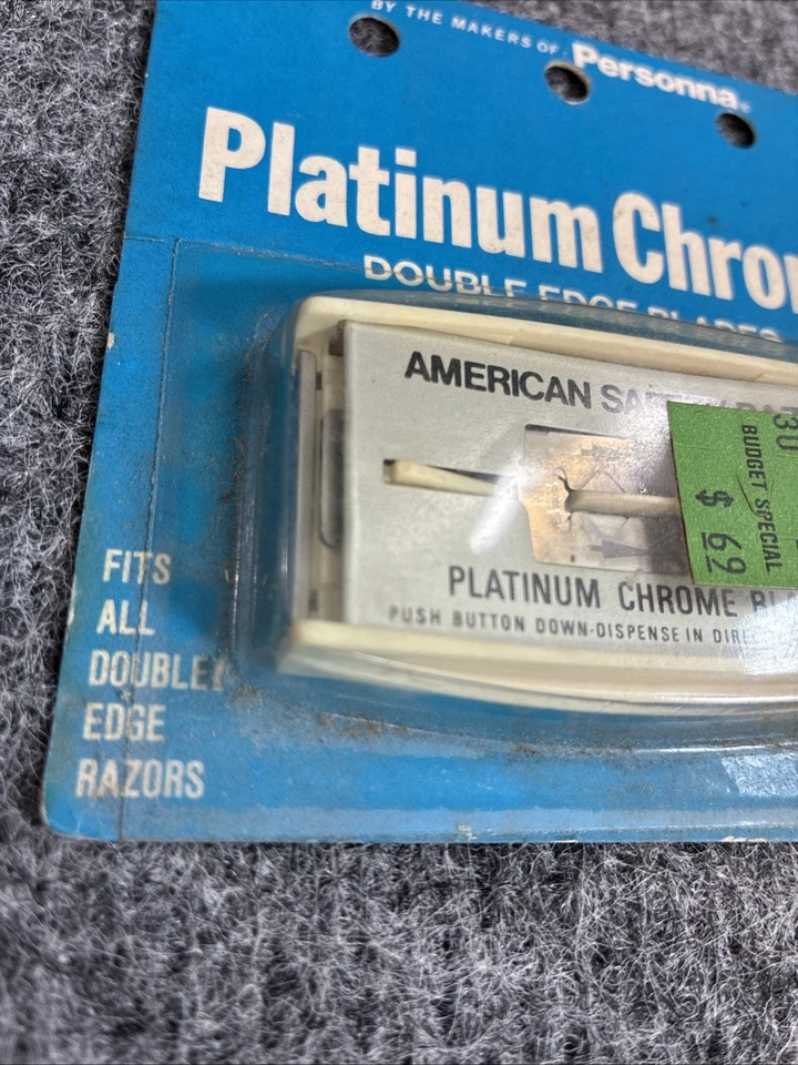 Maquinilla de afeitar vintage Personna doble filo platino cromo 10 hojas nueva en paquete Foto 2 de 4