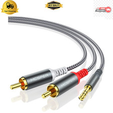RCA to 3.5mm AUX Cable, 6.6 Feet 3.5 mm 1/8 to RCA 2-Male Headphone Jack Adapt