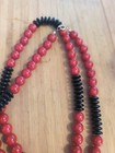 1960s Red&Black Acrylic Bead Necklace 16 Inches Long  — photo 3