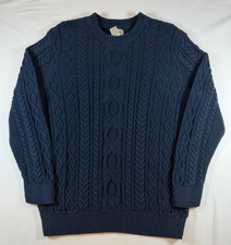 Mens XXLT Tall LL Bean Heritage Cotton Fisherman Sweater Crewneck Organic Knit