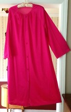 Vintage Vanity Fair Robe Fuchsia Silky Long Sleeve Button up Size M