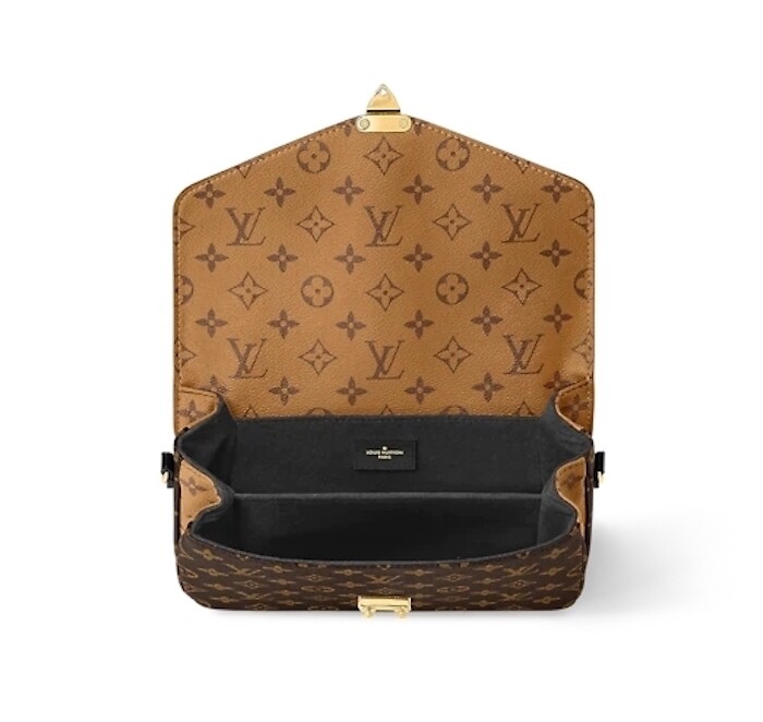 Louis Vuitton Pochette Metis Shoulder Bag Brown Leather Monogram 