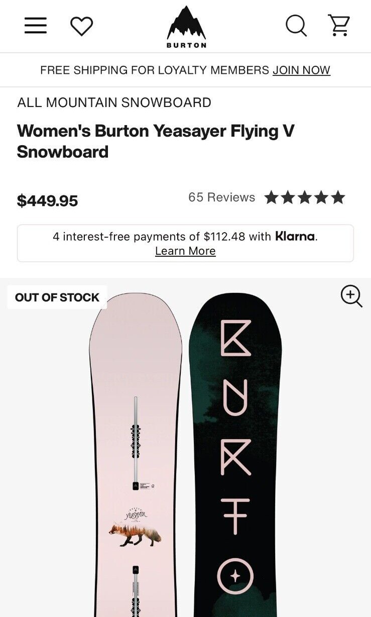 Women's Burton Yeasayer Flying V Snowboard + Burton Lexa ReFlex