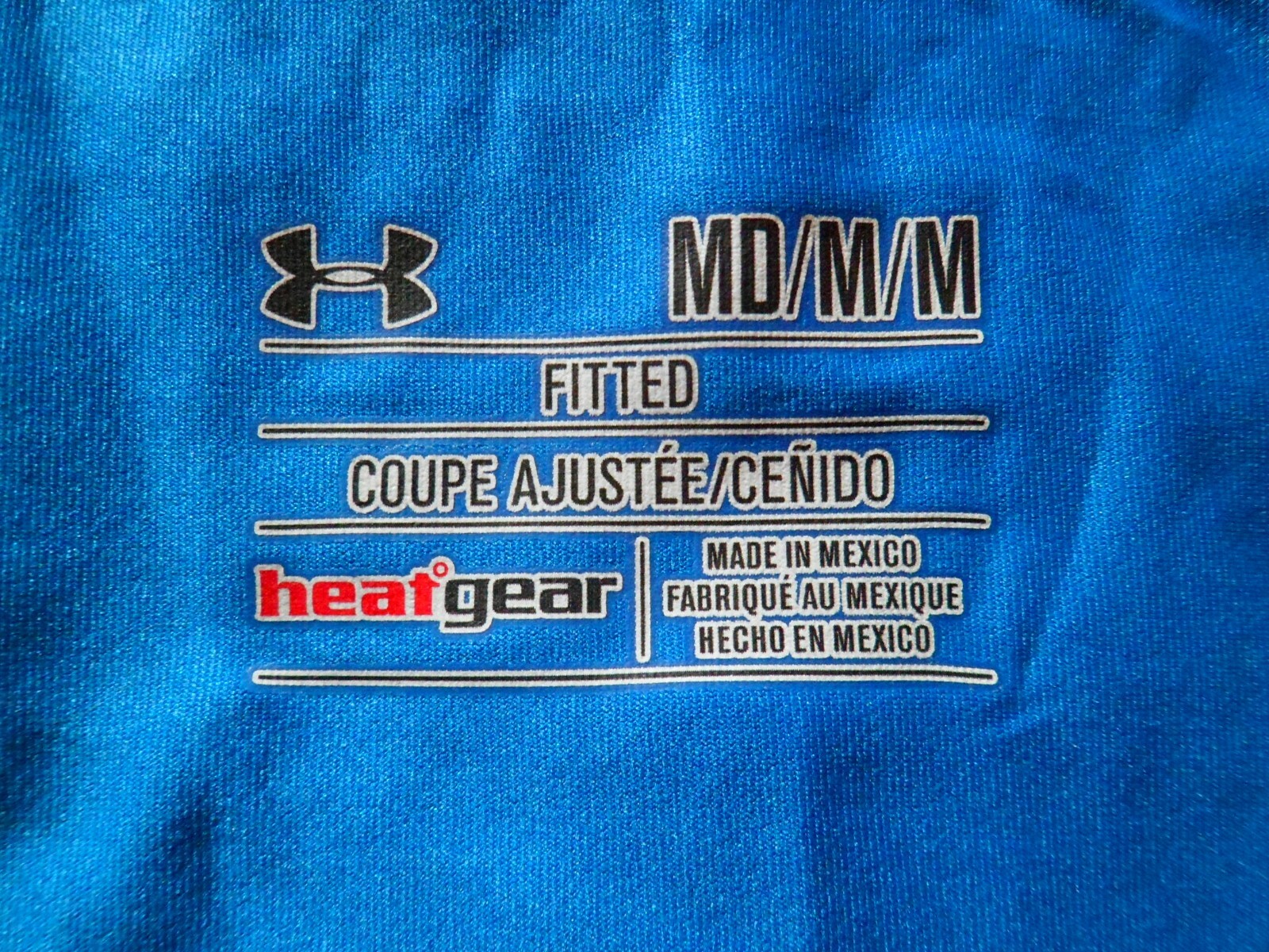 Under Armour Shirt Womens M Fitted Blue Tiedye Heat Gear Short Sleeve