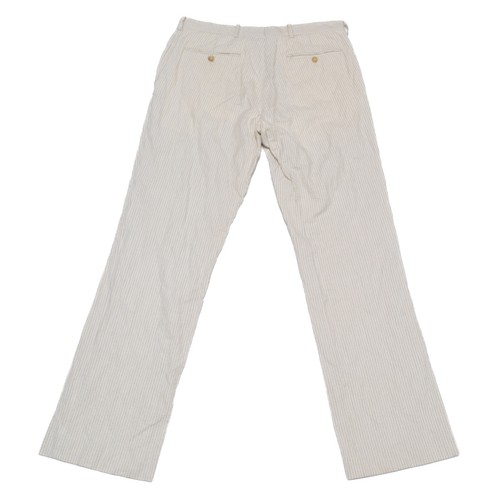 Pantalones Ralph Lauren Etiqueta Negra Para Hombre Rayas Beige Algodón Talla 32 Hechos en Italia - Imagen 5 de 9