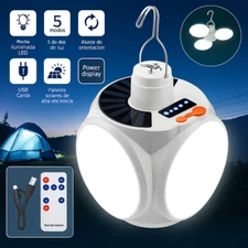 300W Solar Power LED Torch USB Rechargeable Light Outdoor Camping Tent Lamp Bulb