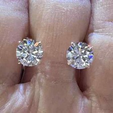 7mm Round Cut Moissanite Push Back Solitaire ...