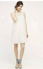 NWT Anthropologie size S dress pleated swing dress lined white