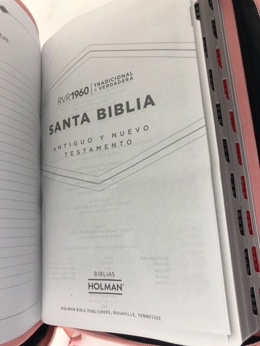 Holman Reina Valera 1960 Spanish Language Organizer Bible Pink Index Imit Leath - Imagen 9 de 13
