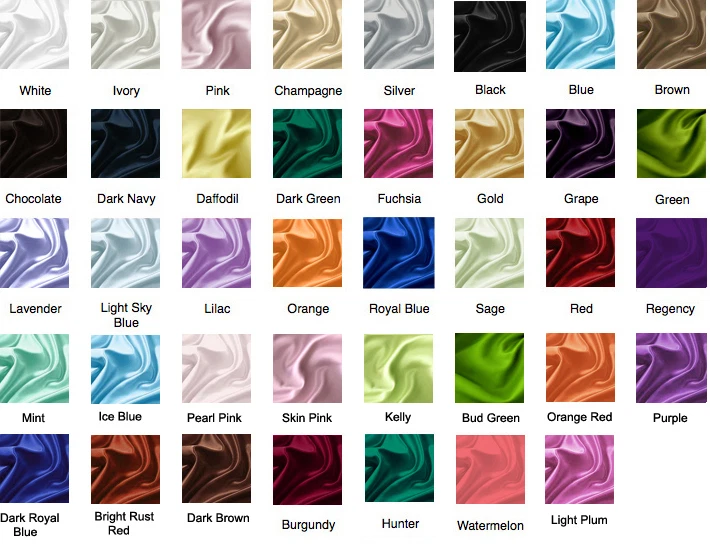 Tela satinada 12 yardas 60" marco mantel corredor superposición 22 COLORES ROPA DE CAMA ELENA Foto 2 de 3