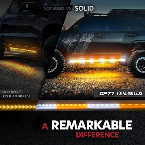 OPT7 Running Board LED Light Warning Emergency Side Step Strip Truck SUV VAN DRL - Picture 2 of 8