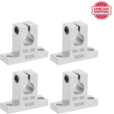 BGR 4 PCS SK8 Aluminum Linear Motion Rod Rail Clamping Guide Support 8mm Shaft