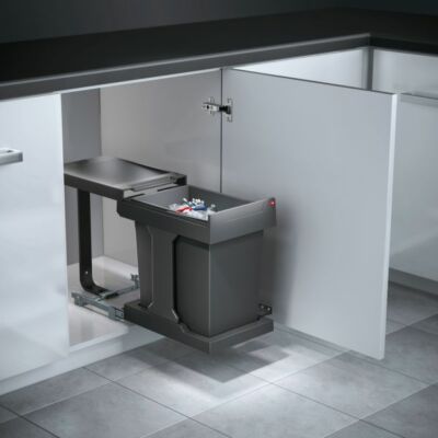 Solo 3634, Waste Collector for Swinging Doors, Graphite Grey