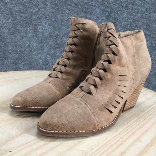 Coconut By Matisse Boots Womens 7.5 M Kelly Zip Ankle Bootie Brown Fabric Heels - Picture 6 of 19
