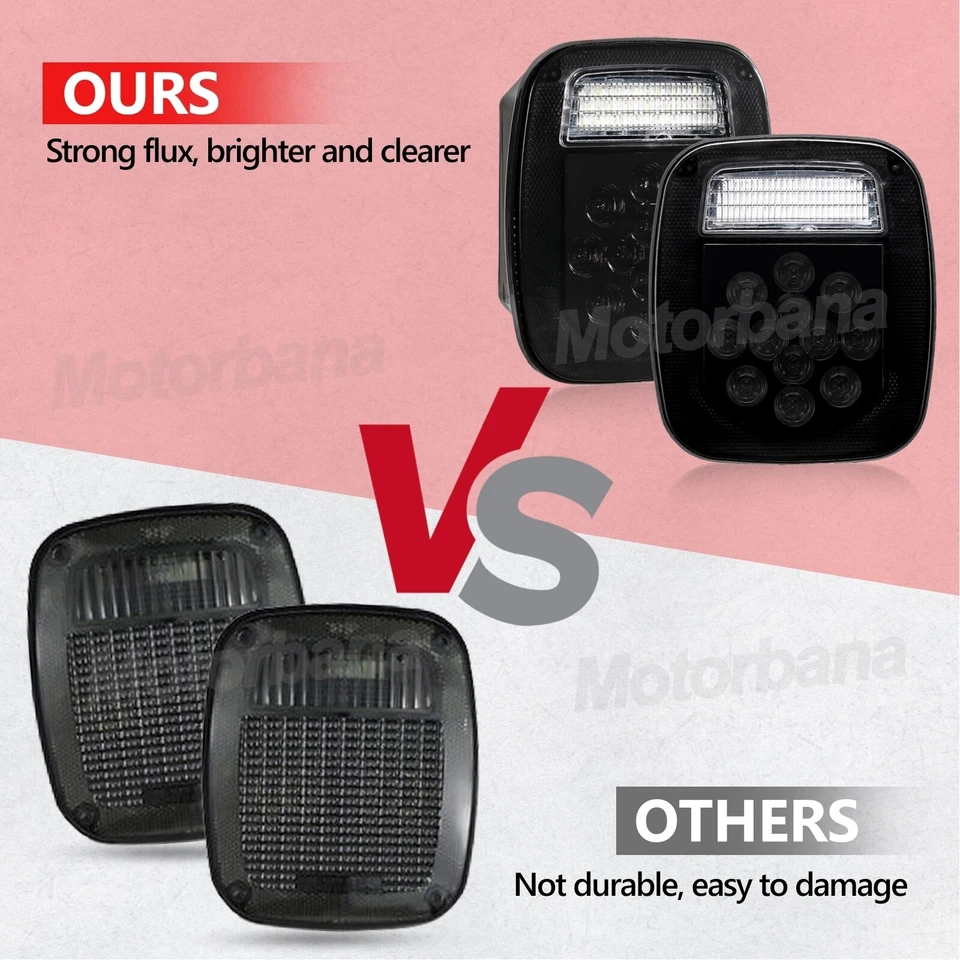 2X Luces traseras LED Luces de freno traseras Tope de giro Inverso para Jeep Wrangler TJ CJ JK Foto 2 de 4