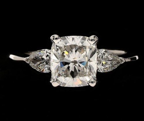 GIA Certified Cushion Cut Natural Diamond Engagement Ring 2.01CT E VS1 Platinum - Picture 10 of 11