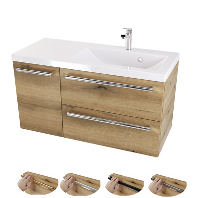 Badezimmerschrank 90 cm Badmöbel Badezimmer Loft Möbel Waschtisch Holz Effect P