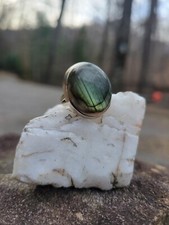Exquisite Large Labradorite And Sterling Silver Ring Size 6