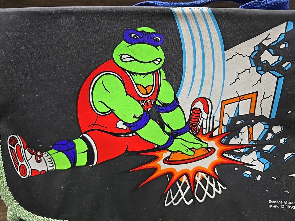 Mochila/bolso vintage 1993 Mirage TMNT Turtles Sports Slam Dunkin' Don para niños Foto 2 de 4