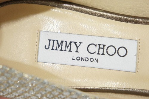 JIMMY CHOO ISABEL CHAMPAGNE GLITTER PUMPS HEEL SHOES 34/4 $595 - Picture 10 of 10