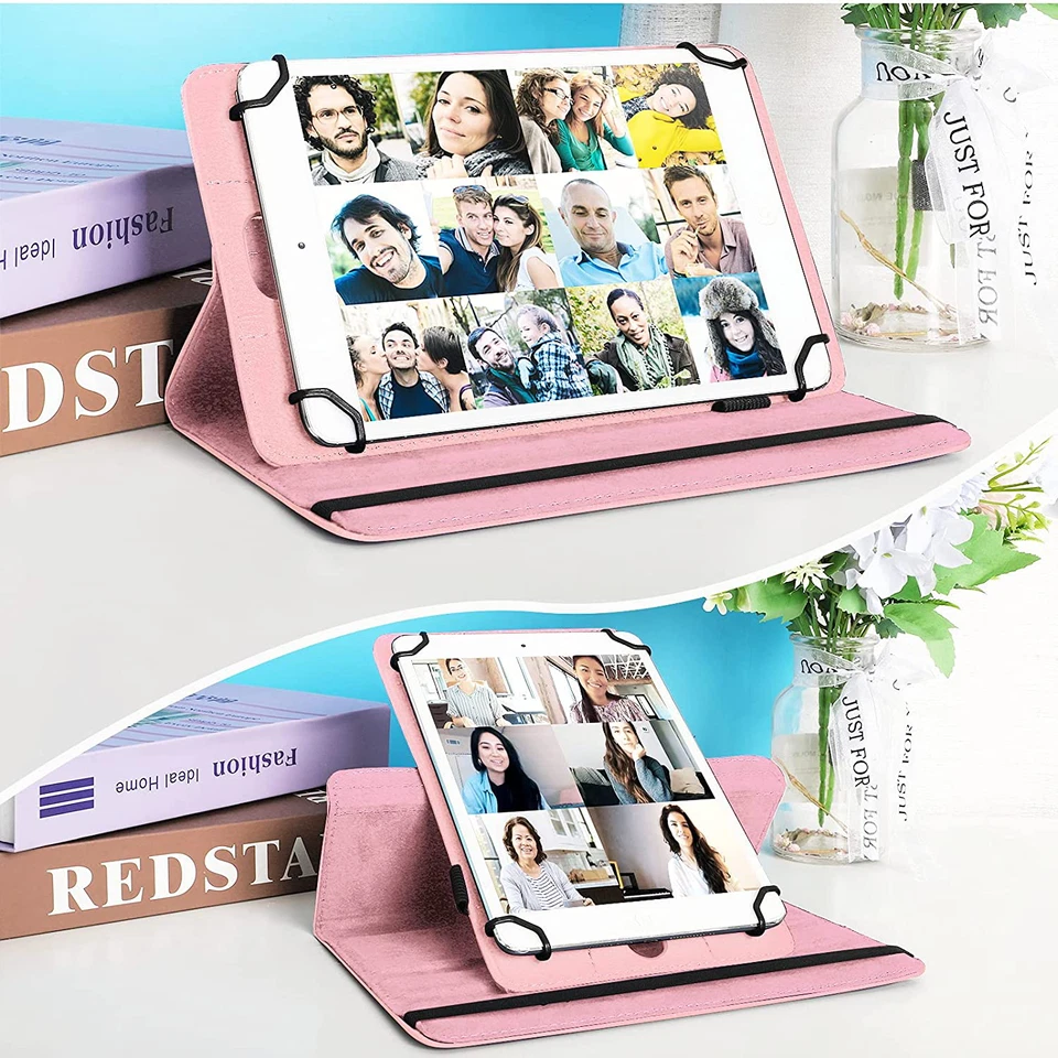 Universal Tablet Case 7 8 Inch Folio Stand Cover Leather Protective Kickstand - Image 4 of 4