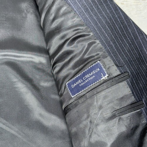 Cremeux Loro Piana Suit Mens 43 Long Blue Pinstriped 3 Button Wool 36X34 Pants * - Picture 6 of 24
