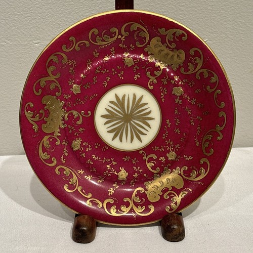 ANTICA TAZZA E PIATTINO STILE ROYAL VIENNA dipinti a mano FIRMATI accenti oro rialzati - Foto 11 di 18