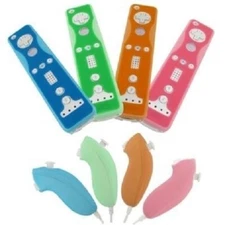 Nintendo Wii Remote Controller & Nunchuk 2 Tone Protective Silicone Skin Cover