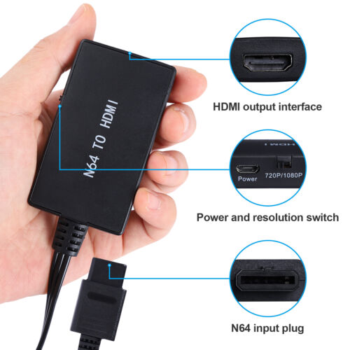 N64 To HDMI Converter HD Link Adapter Cable For Nintendo Gamecube NES SNES US - Picture 8 of 12