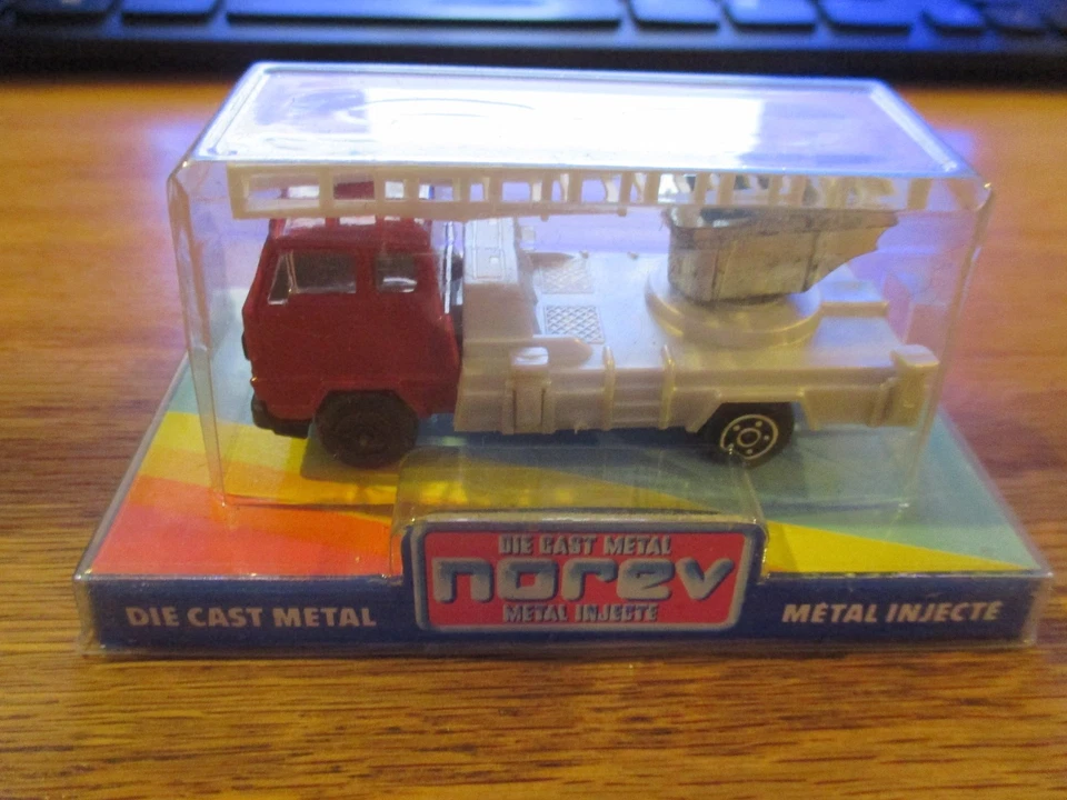 Norev Red and Silver Fire Truck HO Scale MIP France w Free ship! - Image 4 of 4