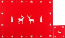Red Felt Christmas Dinner Table 4 Reindeer Placemats and 4 Matching Coasters