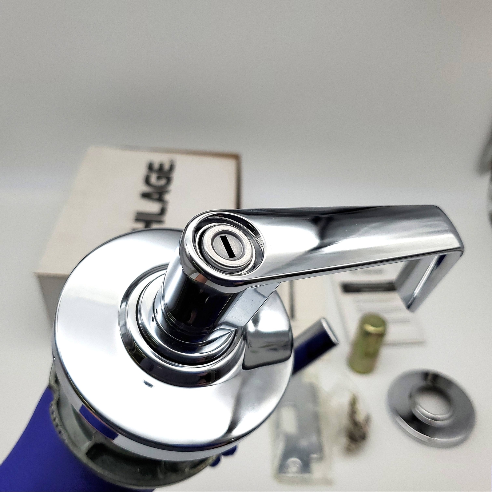 Schlage Door Privacy Door Lever Polished Chrome 625 SAT AL40S NO LATCH-image