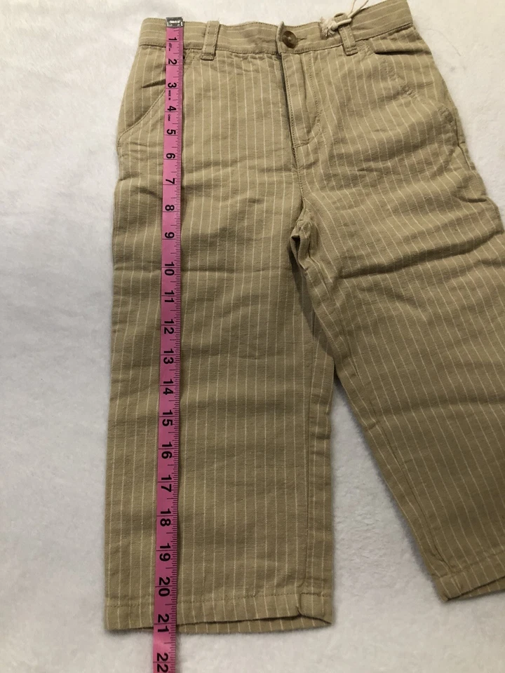 The children's place striped mustard color pants adjustable waist size 3T - Image 4 of 4