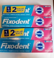 Fixodent Original Denture Adhesive Cream 2.4 oz each, 4 pack