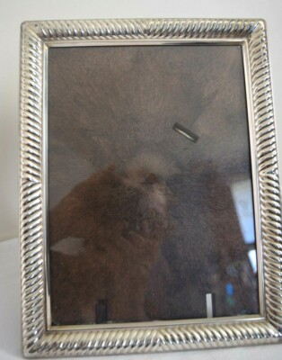 Argente Silver Plated Picture Frame With Lines As Design For Border