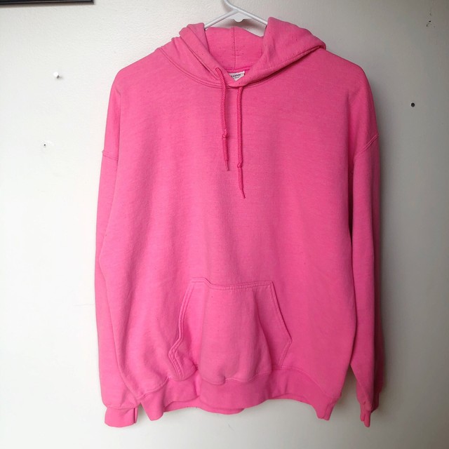 Gildan Plain Hot Pink Heliconia Fuschia Sweatshirt Pullover Hoodie Blank | eBay